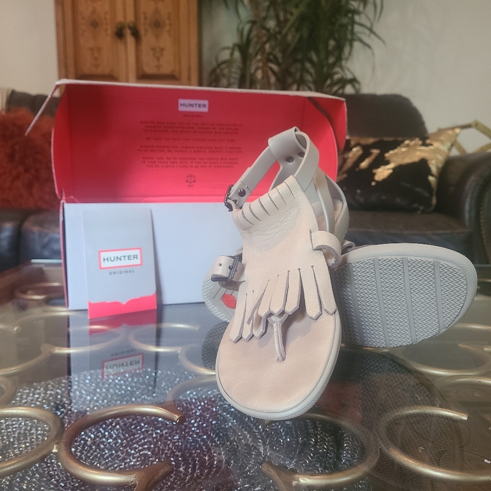 Hunter Original Fringe T-Bar Sandals NIB